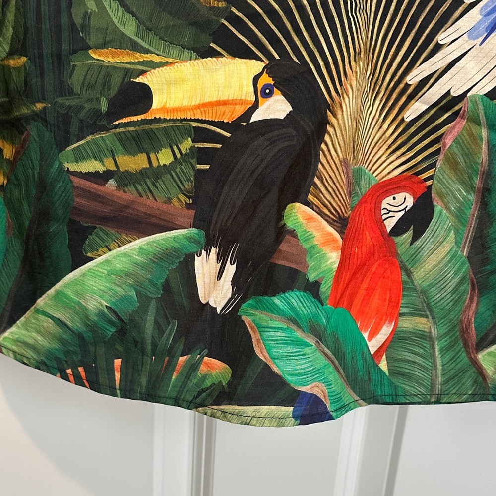 FARM Rio Black Pullover Tunic with Tropical Parrot Print - Picture 6 of 8